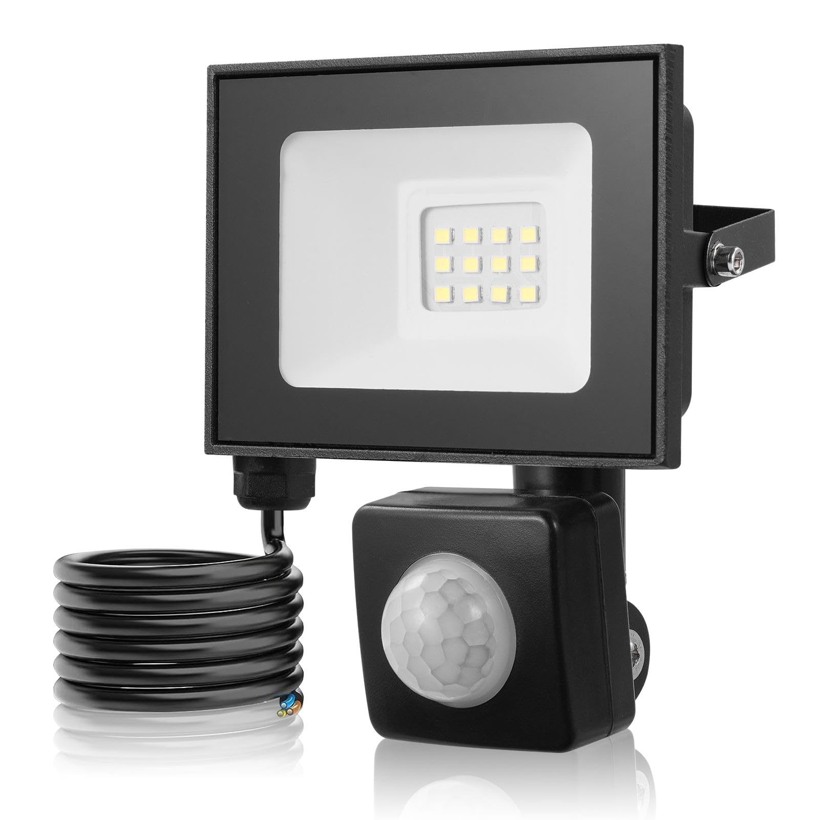 Bellanny Security Lights Outdoor Motion Sensor, 10W 1000LM PIR Flood Light, IP66 Waterproof Outside Lights with Sensor | 3000K Warm LED Floodlight Wall Light Mains Powered for Garden, Backyard, Garage — image 1