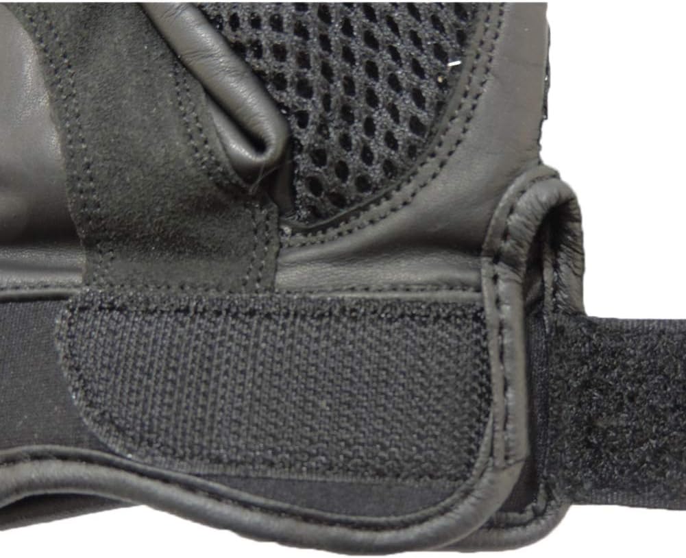 Biker Motorcycle Black Mesh Mechanics Glove Medium
