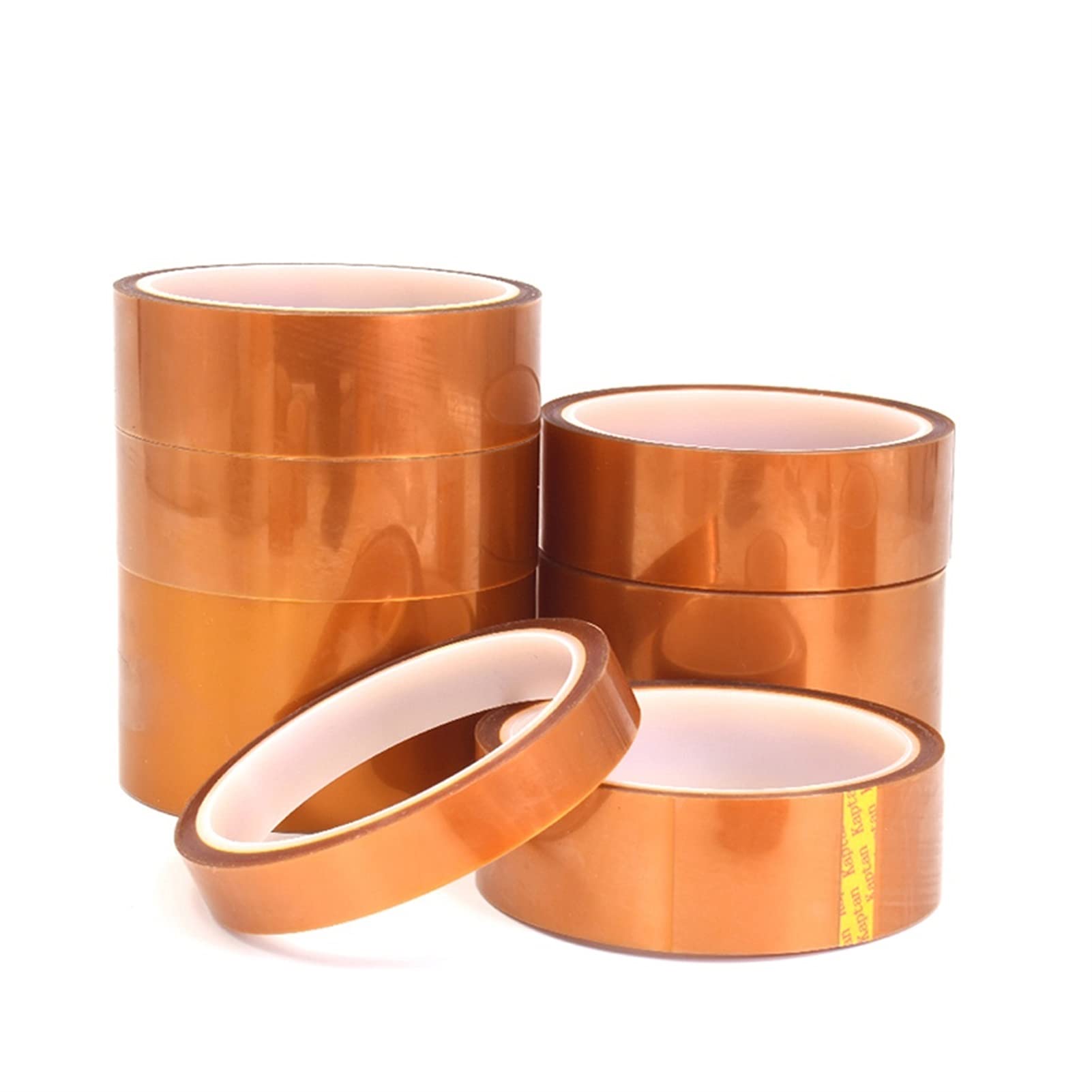 ZerHoc High Temperature Resistant Double-Sided Tape High Temperature Tape Polyimide Tawny High Temperature Double-Sided Tape 0.1 Mm Thickness(40mm*10m)