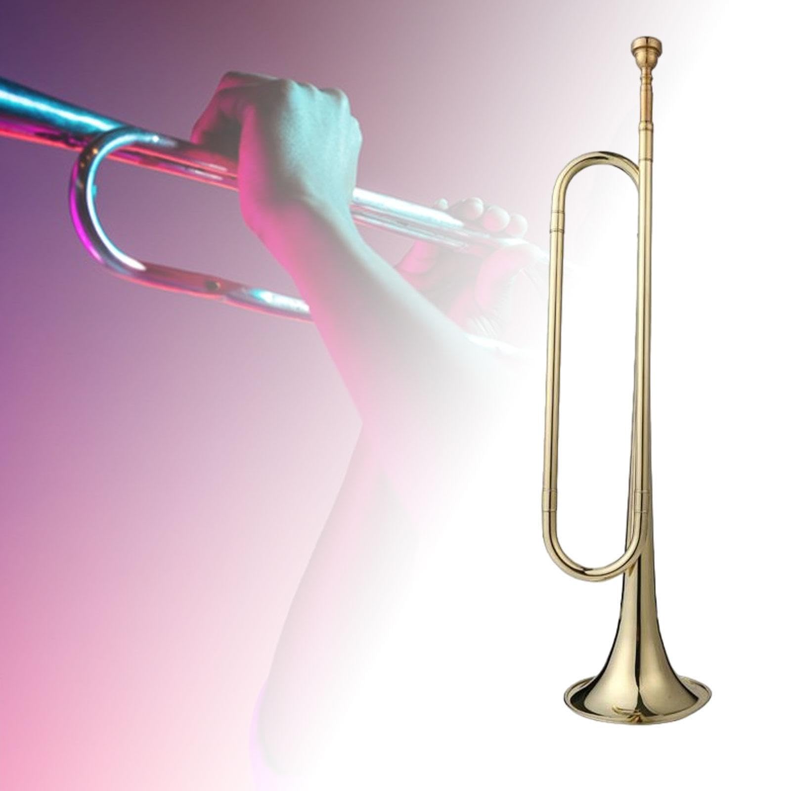 Generic B-Signalhorn Messing-Signalhorn Goldene Trompete Marschsignalhorn Blassignal für Kavallerie