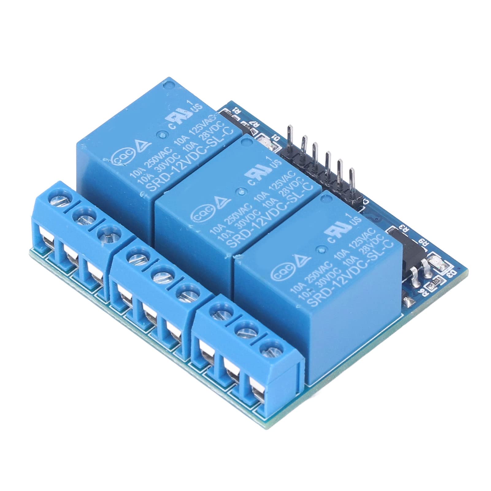 3 Channel Relay Module, High Voltage Relay Board Fault Tolerant Design Electronic Relays with Isolated Optocoupler High Low Level Trigger for Electronic (12v)