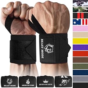 TECEUM Weightlifting 18″ & 12″ Wrist Wraps with Thumb Loop – Heavy Duty Wrist Workout Braces for Men and Women – Ideal for Powerlifting, Strength Training, Bodybuilding