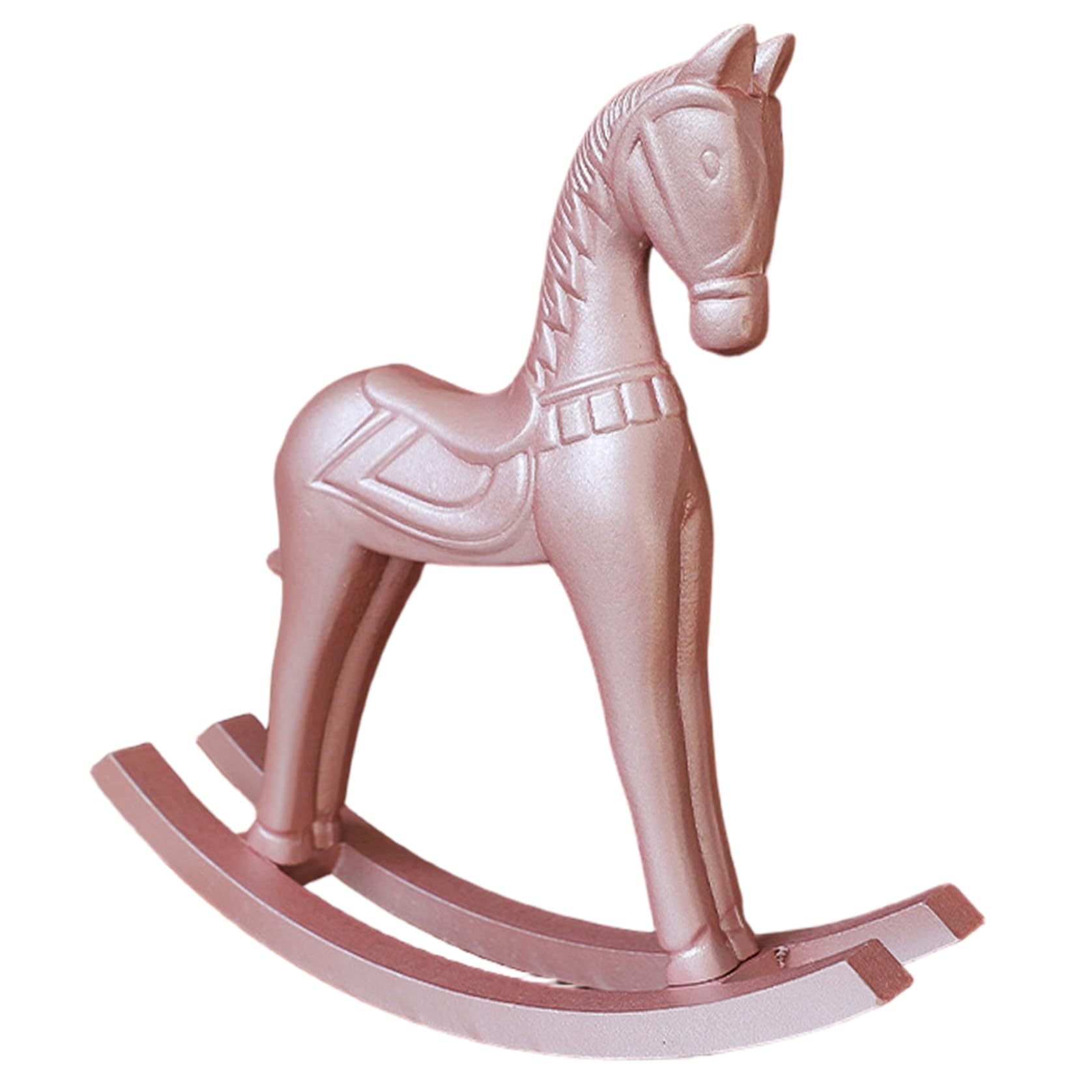 Striegro Wood Rocking Horse Ornament, Nordic Style Horse Figurine for Home Office Decor, Bookshelf Desktop Decoration, Baby Shower Favor..