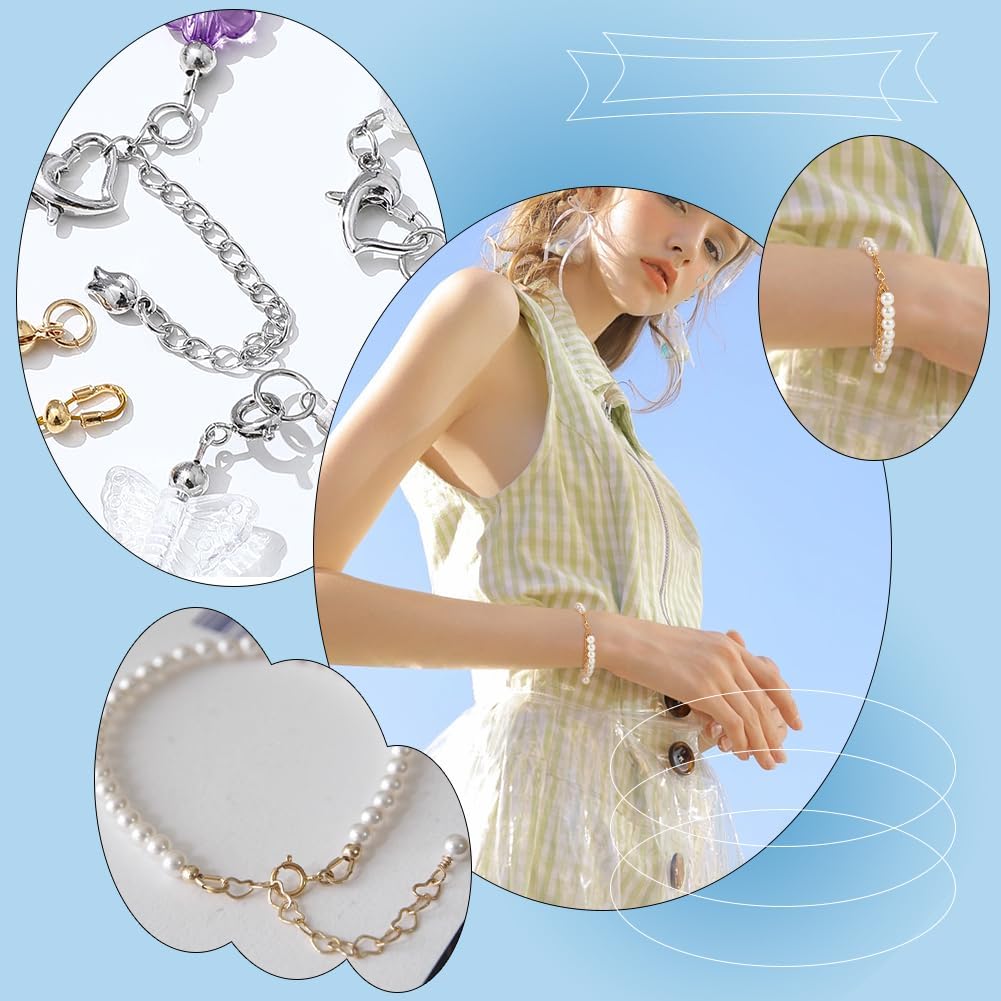 PH PandaHall 540pcs 6 Colors Brass Wire Guardian, Wire Guard Thread Protector Cable Protector U Shape Thread Protector Loop Guardian Terminator for Bracelets Necklaces Jewelry Making, Golden/Silver - Image 6