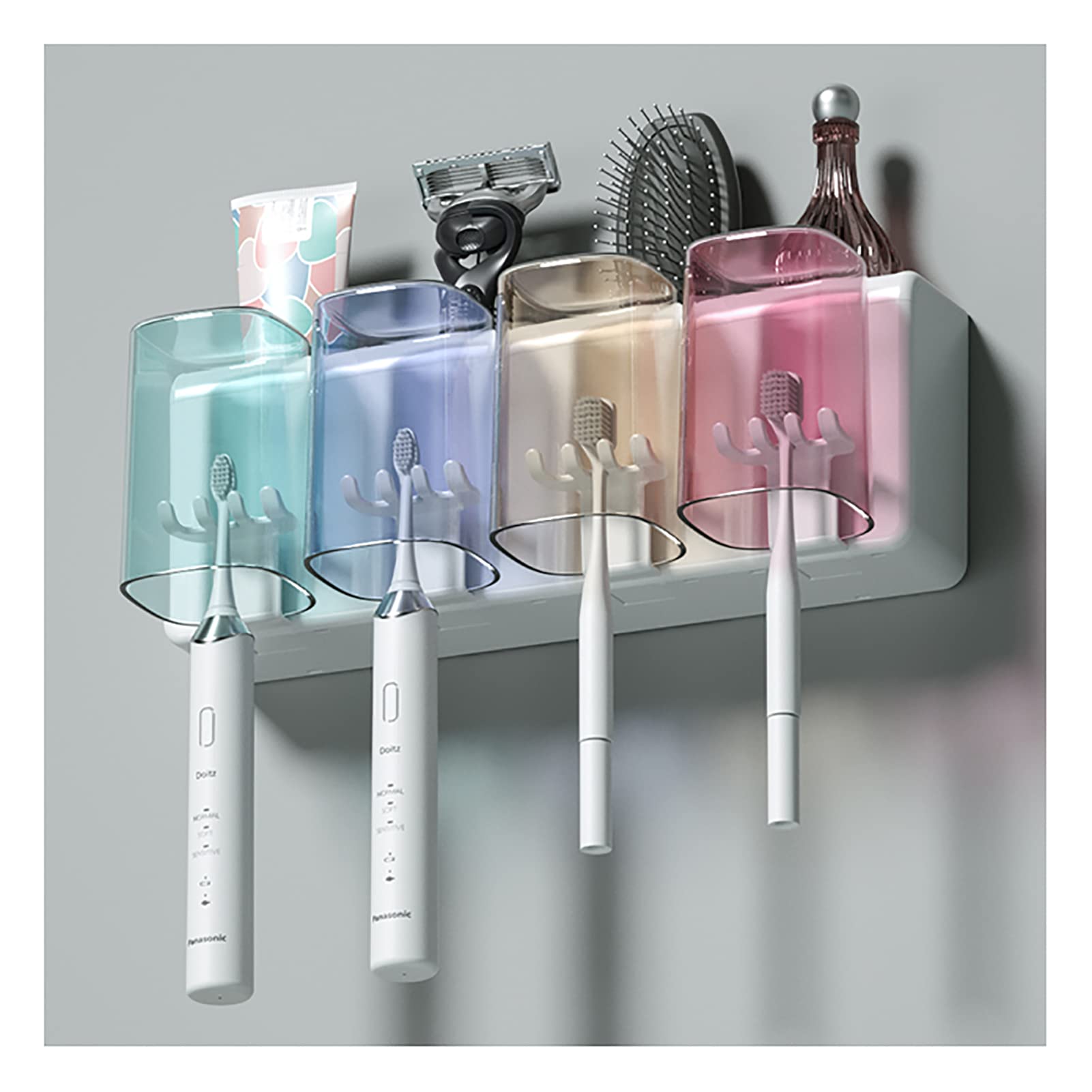 グリーンウォール歯ブラシホルダー腹筋素材歯ブラシオーガナイザーシェルフは、バスルームをよりきれいできれいにします(サイズ:4、カラーNorm  Architects の New Norm 歯ブラシ ホルダー |オード・デコール 壁歯ブラシホルダー 腹筋素材 歯ブラシオーガナイザーシェルフは、バスルームをよりきれいできれいにします(サイズ:3、色:A)