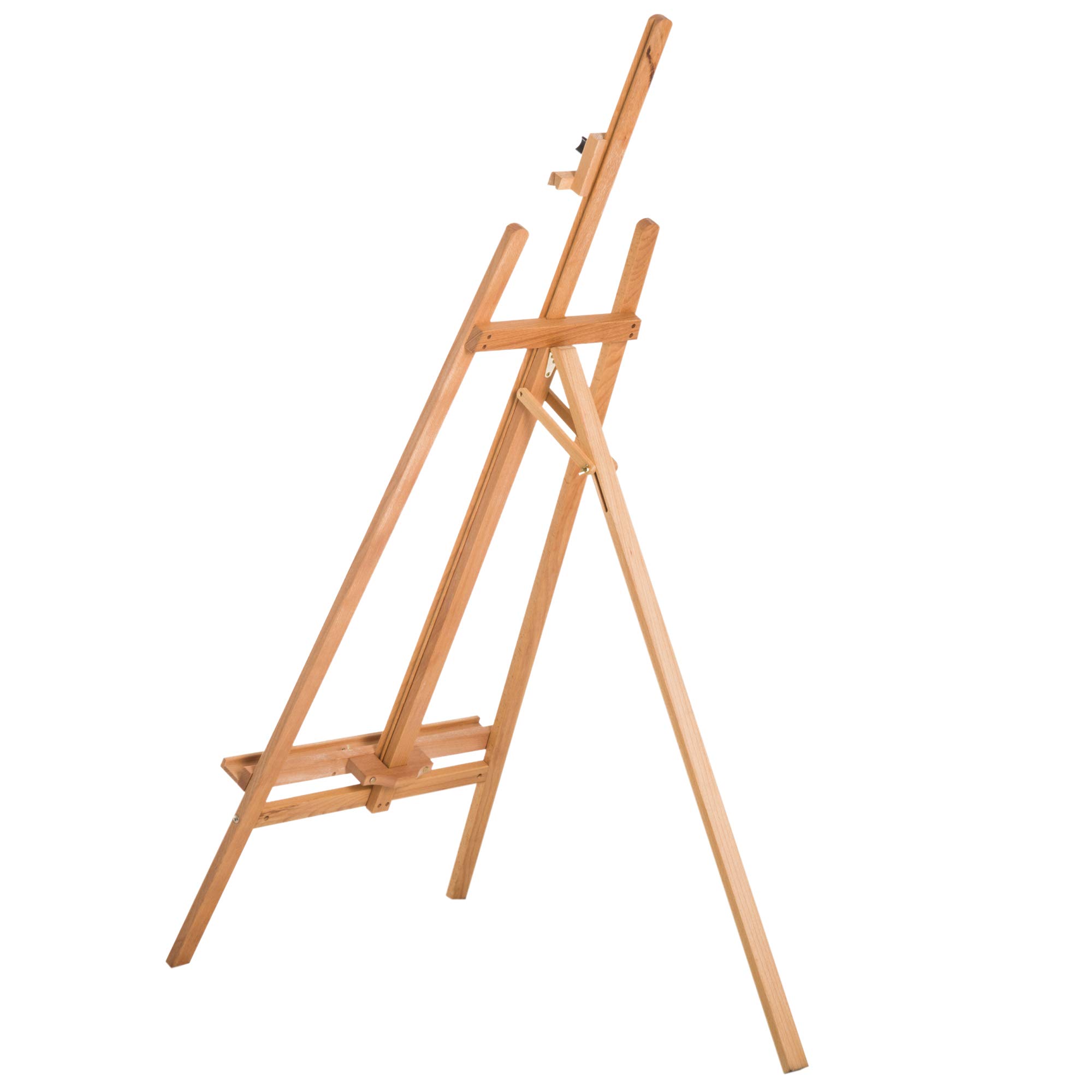 HOMCOM Chevalet d'artiste sur pieds inclinaison et hauteur réglable dim. 65L x 44l x 174-230H cm bois de hêtre clair