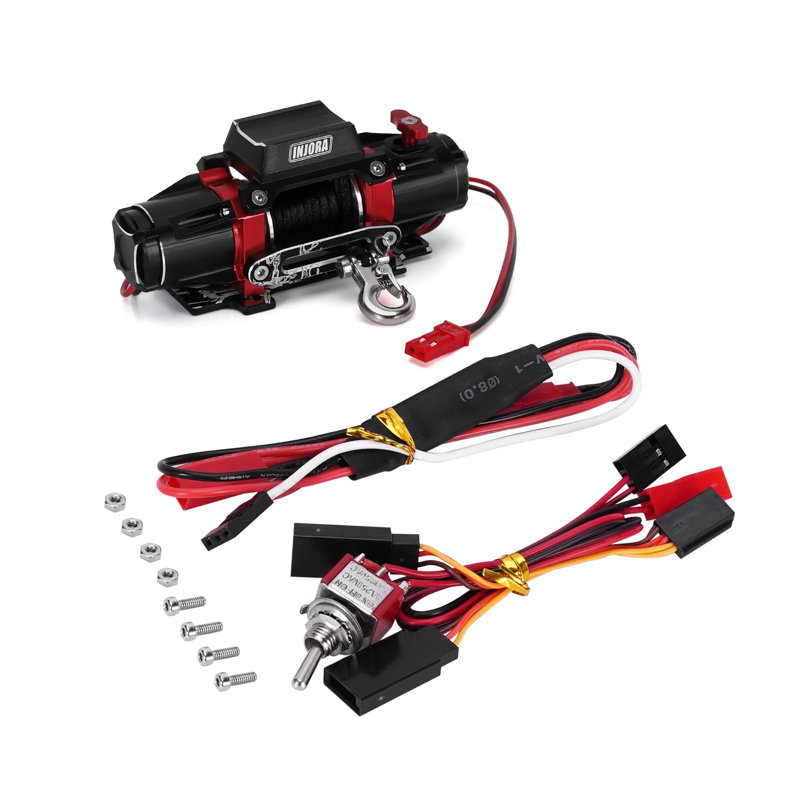 INJORA Dual Motor Metal Simulated Winch for 1/10 Scale RC Crawler Upgrade