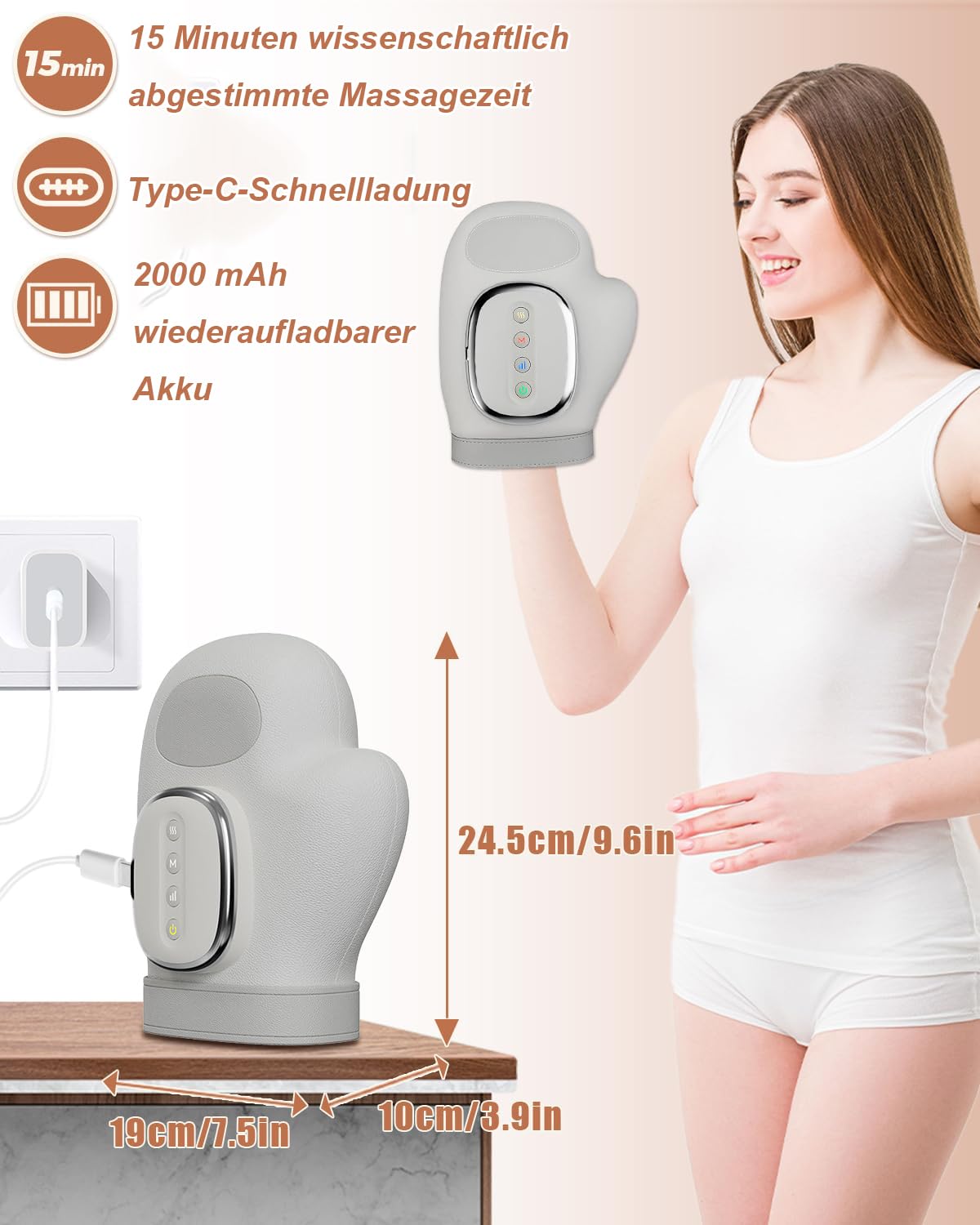 Intelligentes Handmassagegerät 2026 mit Wärmekompression Elektrisches Hand Massagegerät für Hände und Handgelenk bei Arthrose und Karpaltunnel Massage Hand Elektrisch Handwärmer