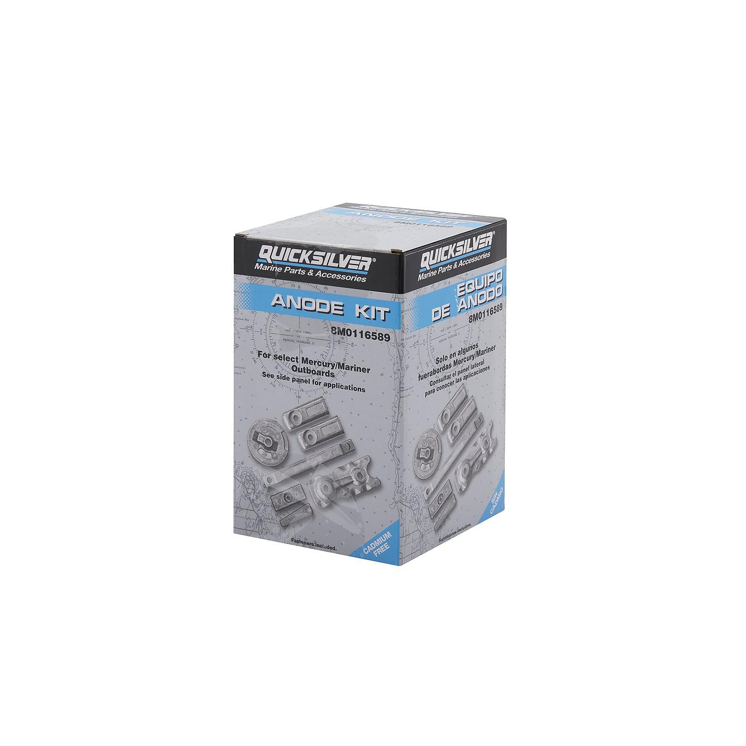 Quiksilver Kit Anodo Alluminio Transom e Cambio 8m0116589, ricambi Parti e Accessori Motore Barca, Non specificato, Unspecified