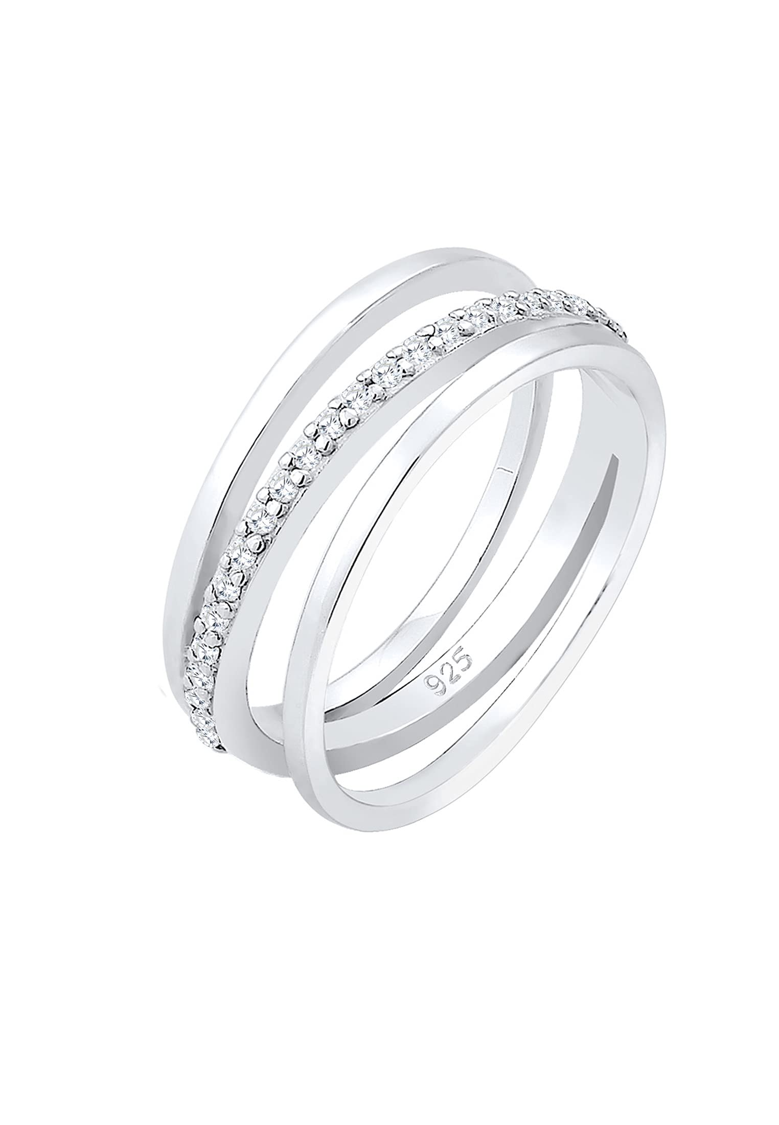 Elli Women's 925 Sterling Silver Stacked Anniversary Ring P 0602392318_56