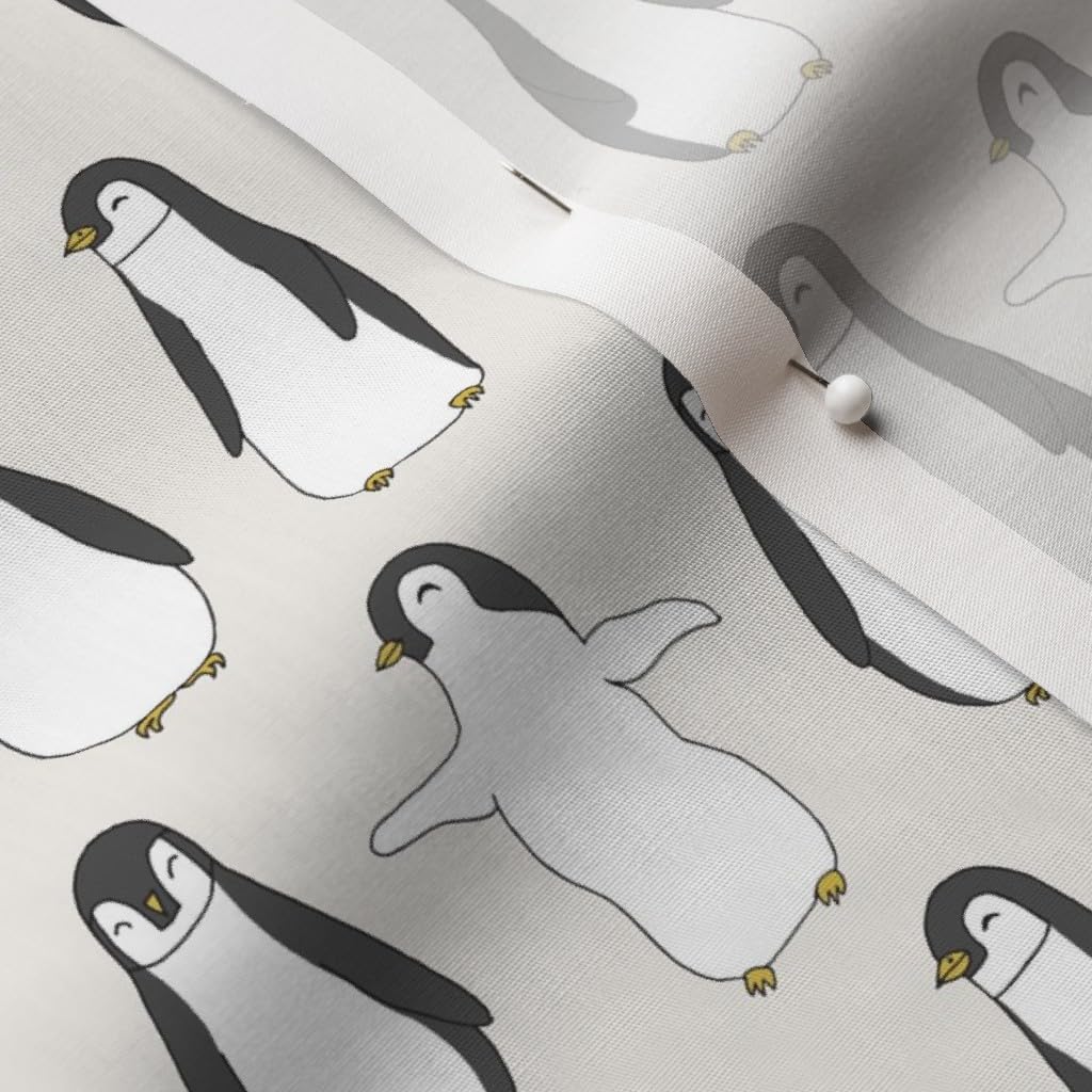 Spoonflower Fabric - Penguin Penguins Cute Nursery White Animals Printed on Cotton Poplin Fabric by The Yard - Sewing Shirting Quilting Dresses Apparel Crafts