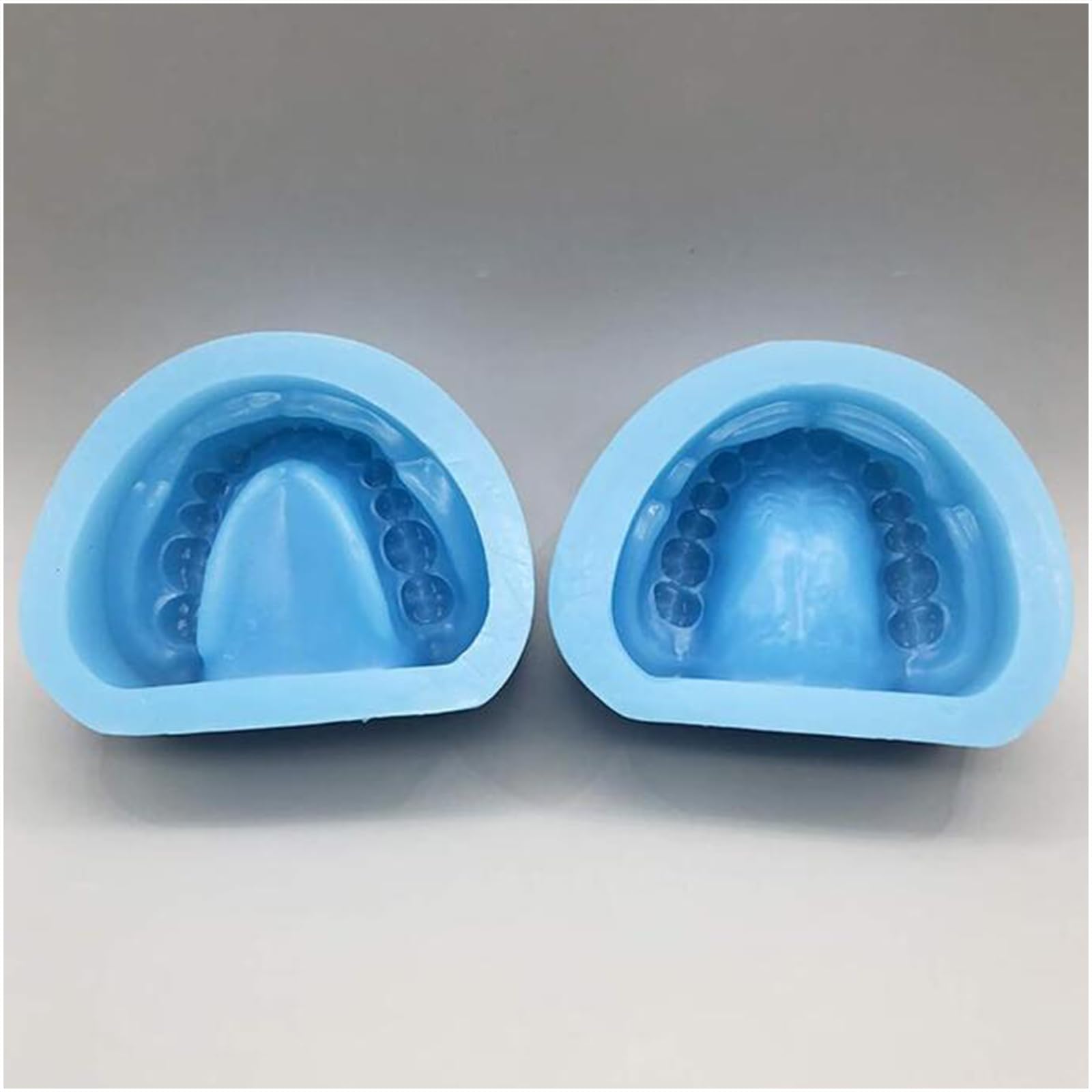 Dental Base Former Kit - Stampo per protesi dentaria in morbido silicone blu - Full Mouth Standard Silicone per mascella superiore e inferiore, modello universale per adulti (denti completi)