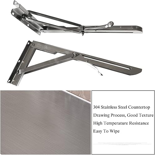 Miniatura 6 de XLTFUC Mesa plegable de pared mesa de comedor de acero inoxidable 304 escritorio de pared opcional de varios tamaños adecuado para estudio cocina