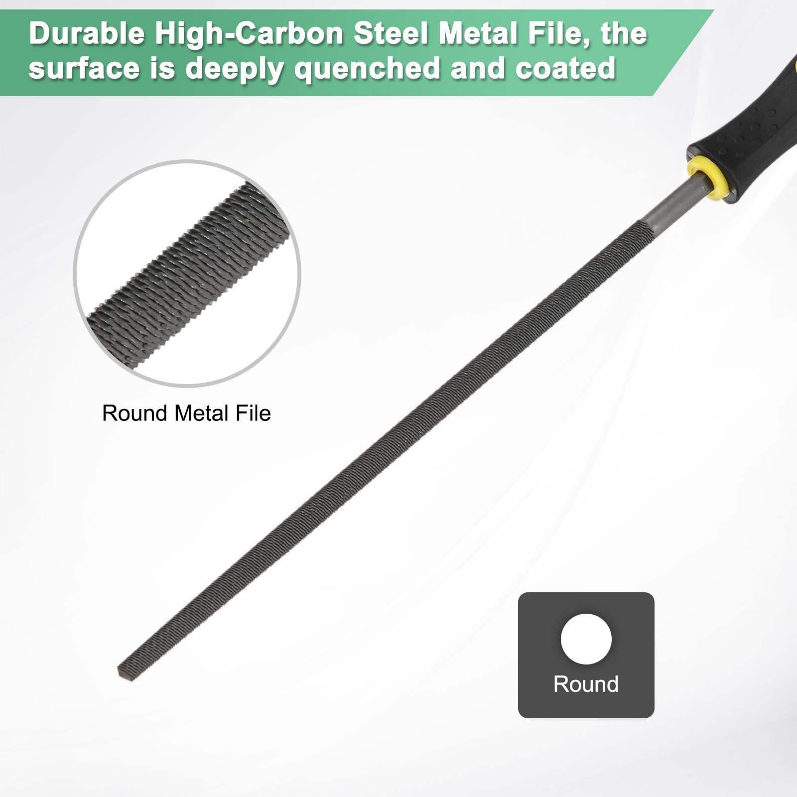 M METERXITY 2-Pack Round Metal File 10 Inch - Image 2