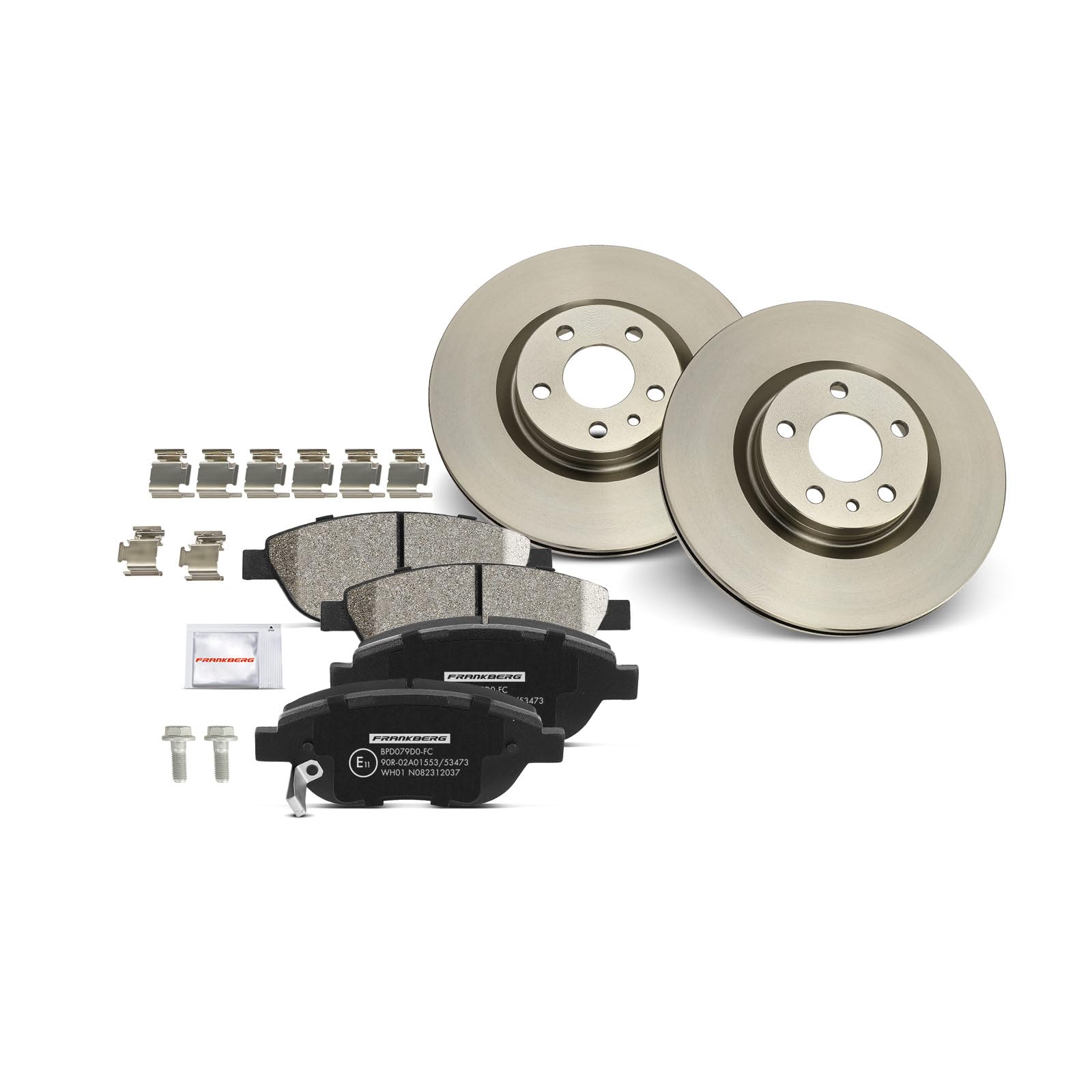 Frankberg Set freni incl. 2x Dischi Freno + 4x Pastiglie dei Freni Anteriore Compatibile con 500L 351 352 Replace# 51884303,51937218