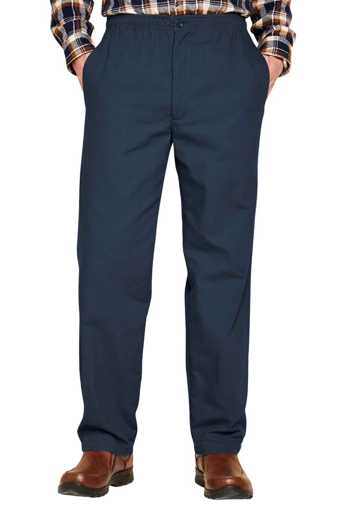 Chums Fleece Lined Elasticated Thermal Trousers with Adjustable Drawcord - Navy - Men's Size 46S