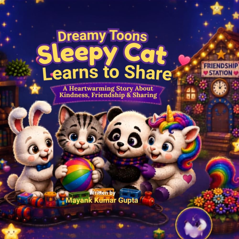 Dreamy Toons: Sleepy Cat Learns to Share: Children's Bedtime Story About Kindness, Friendship and Sharing for Ages 3–8 (Dreamy Toons Life Lessons Series)