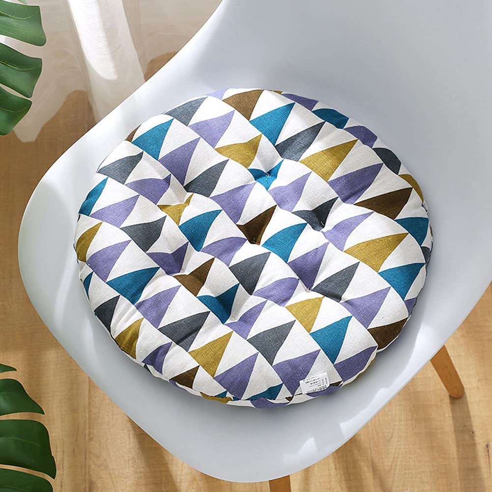 Set of 4 Round Floor Cushion,Living Room Sofa Meditation Cushions Retro Round Padded Seat Cushion Garden Chair Colourful Chair Pads Dining Chair Booster Cushion Chair Seat Pad for Home Kitchen Office