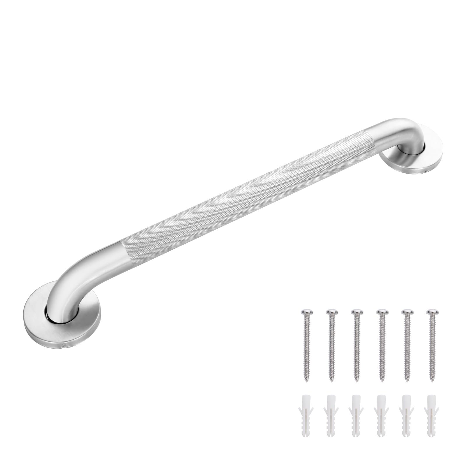 Raemnaky Grab Bars for Bathtubs and Showers, 304 Stainless Steel Handicap Grab Bar, Anti Slip Bathroom Handrail with Knurled Surface, Holds up to 500
