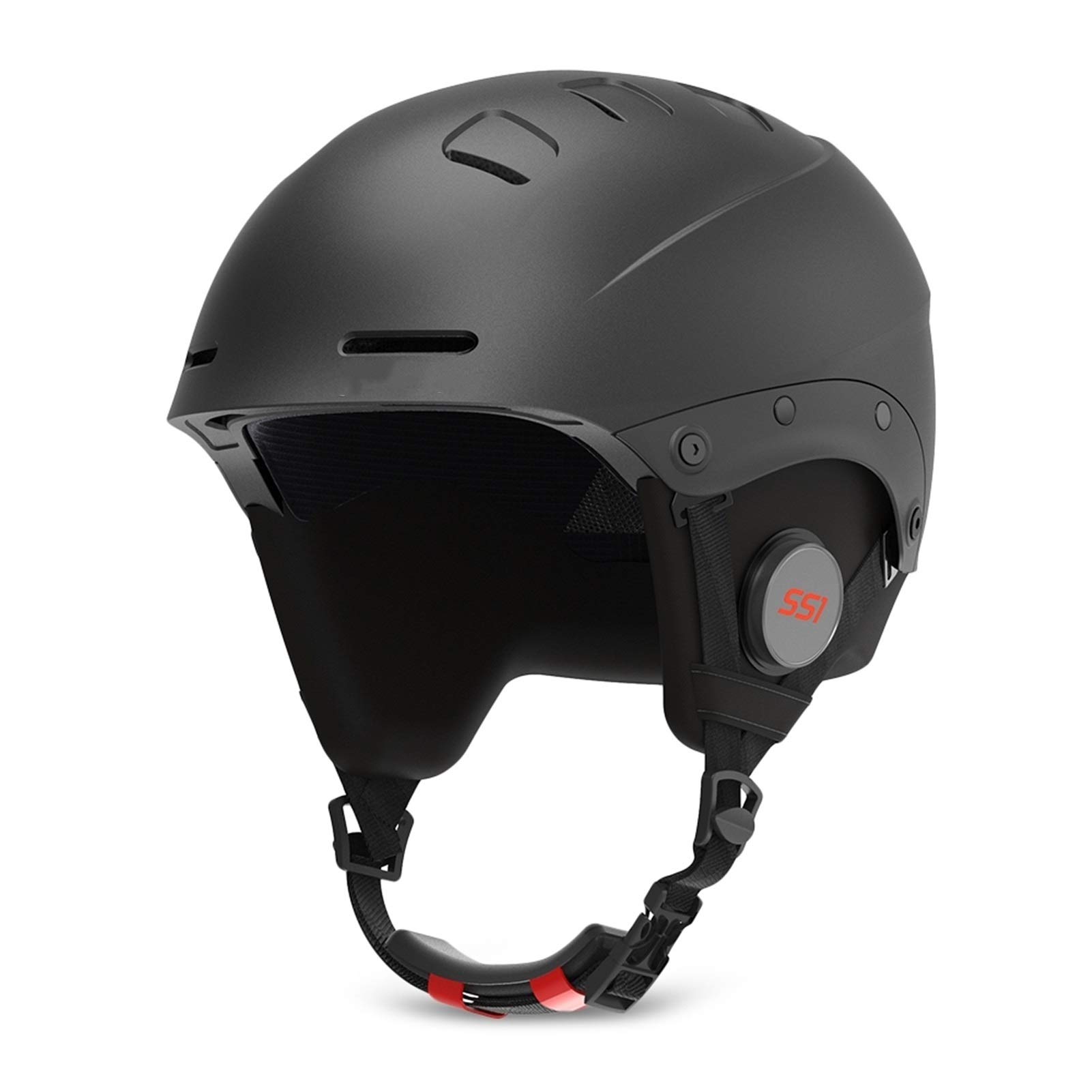 Casque de ski Bluetooth intégré imperméable doublure amovible pour homme et femme Noir Taille L
