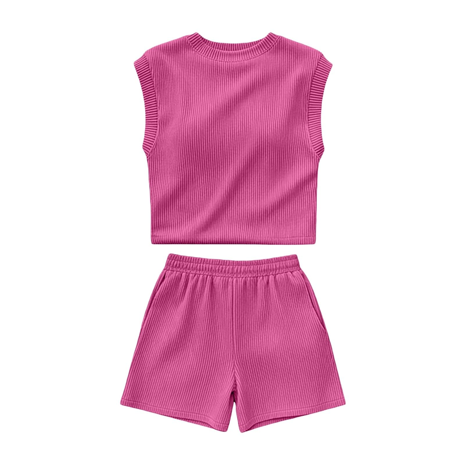 Sommerliche Strandshorts mit Rippenmuster, lässiges zweiteiliges Outfit