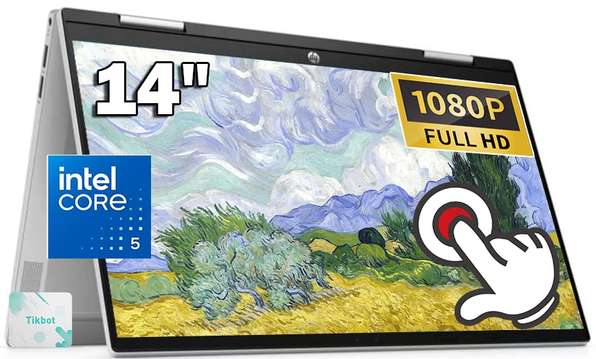 Image of HP Pavilion x360 14 inch 2-in-1 Laptop - FHD IPS Touchscreen - Intel Core 5 125U(>i7-1355U) - Wi-Fi 6 - Bluetooth - Silver,Windows 11 - W /Stylus Pen (16GB RAM | 1TB SSD)
