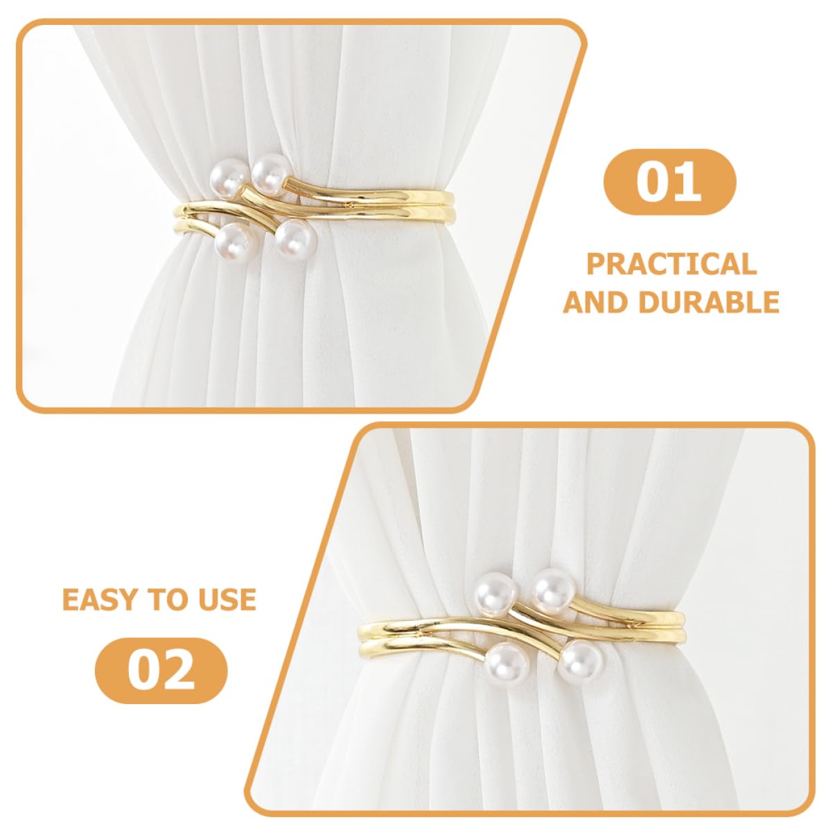 Alipis 8 Pièces Anneau de Rideau Sangle de Rideau Boucles de x fiables Support x Anneaux x Tringle à x décor embrasses de x à la Maison Attache de
