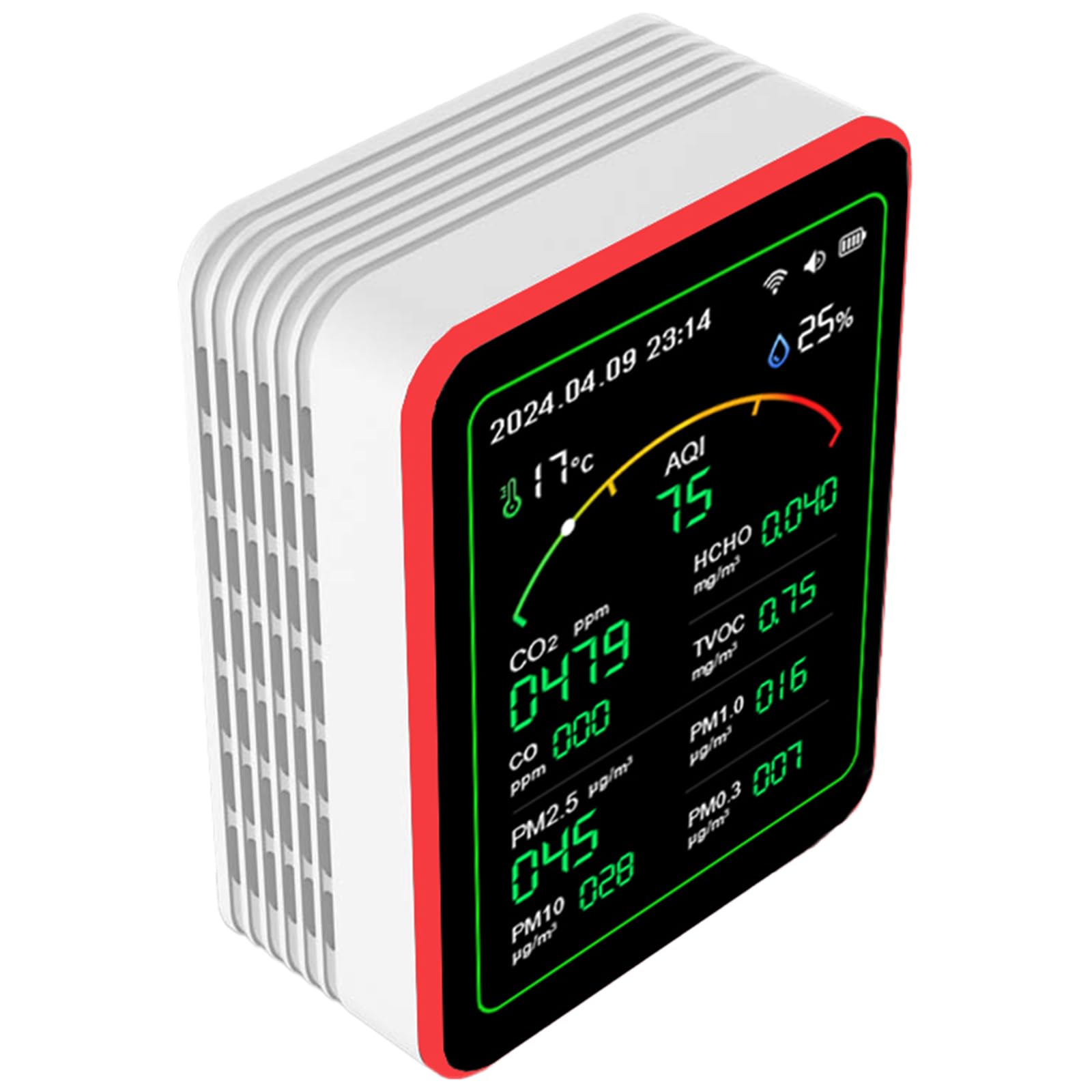 Air Qualities Pollution Meter Air Qualities Detector CO2 PM2.5 Formaldehyde TVOC Temperature Humidity Meter Tester Humidity