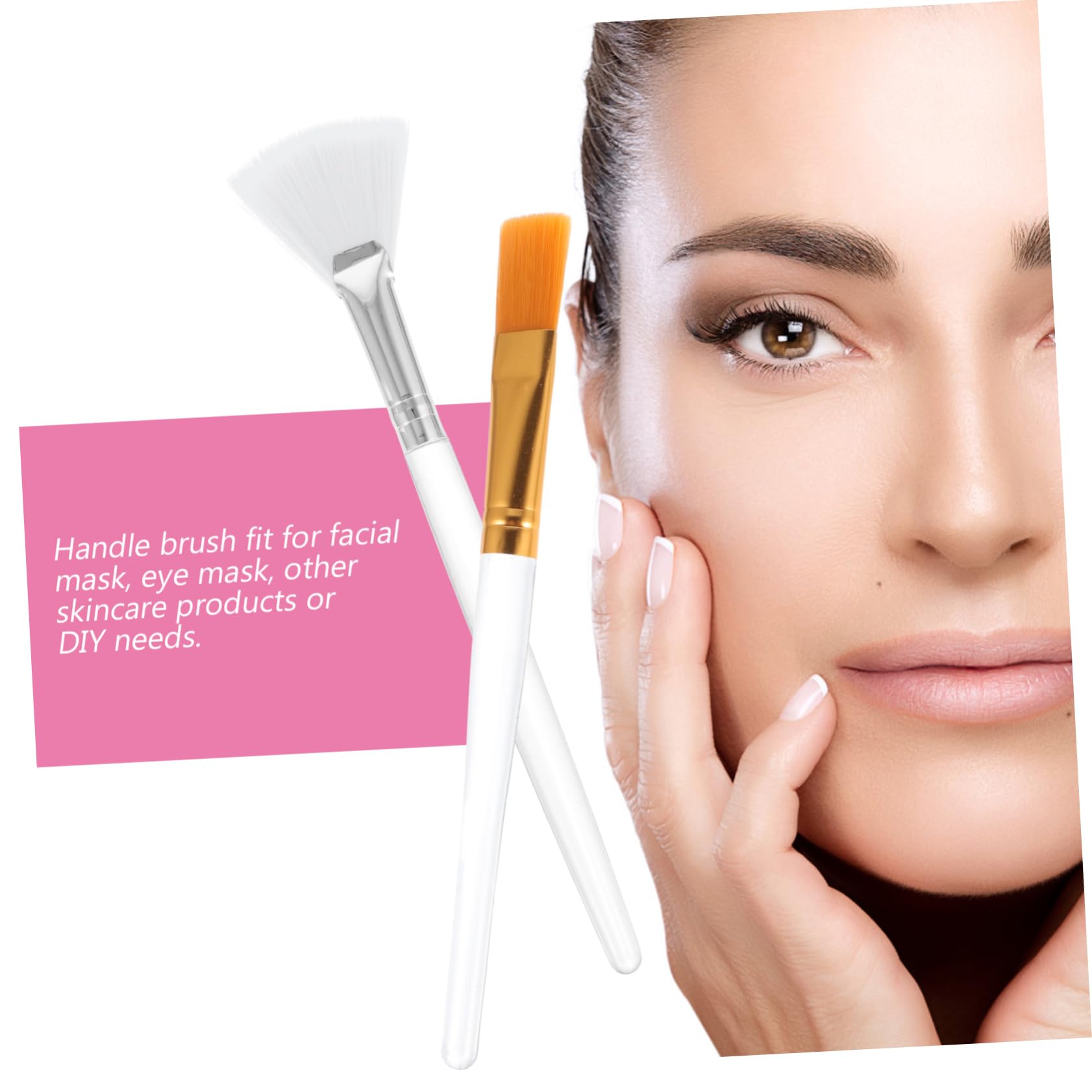 FRCOLOR Beauty Brush Set 16pcs Fan Mask Brush for Face Gentle Skincare Applicator Materials Portable for Home or Sp