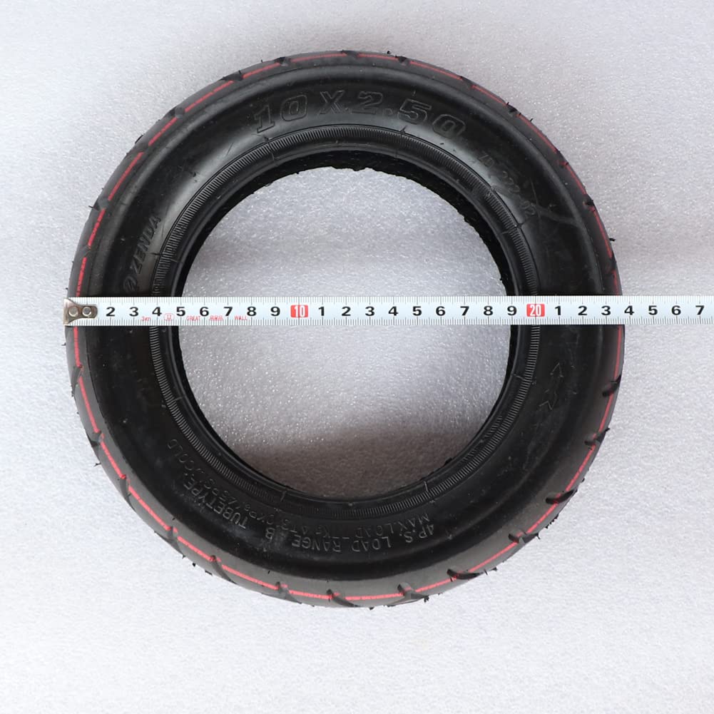 Pneu Trotinette Electrique,Roue de Trottinette éle 10 Pouces 10x2.50 Pneu for Le Scooter électrique Solde Drive Pneu de vélos 10x2.5 Pneu Gonflable et Tube intérieur