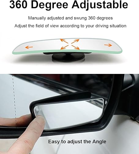 Miniatura 4 de Paquete de 2 espejos de punto ciego, espejo convexo para automóvil, espejo de punto ciego para automóvil, espejo lateral para espejo retrovisor,