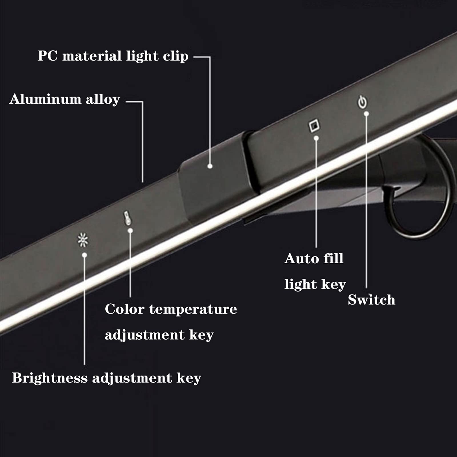 Lampada da Scrivania Lampada da tavolo a LED dimmerabile con morsetto Lampada da task for ufficio ad alta intensità Architetto moderno Smart Eye Protection Lampada da tavolo, Nero / Bianco Lampada da