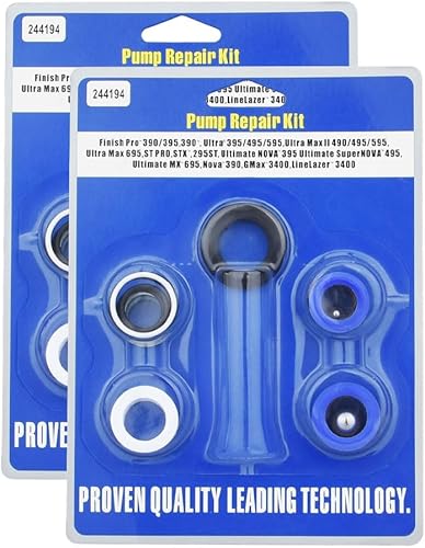 244194 Kit de reparación de bomba para pulverizadores de pintura sin aire 295, 390, 395, 490, 495, 595, 3400 con mejora el rendimiento y prolonga la