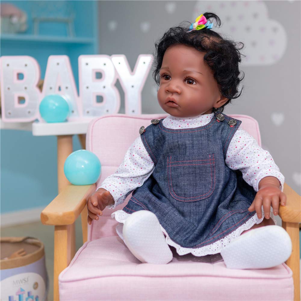 Zero Pam Black Reborn Baby Doll Girls Realistic 24 Inch