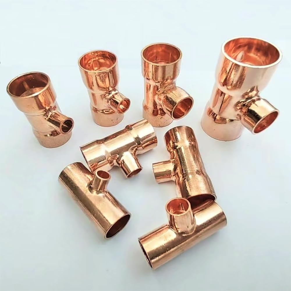 Trójnik lutowniczy miedziany o średnicy wewnętrznej 8–32 mm — trójdrożna złączka hydrauliczna(28.6mm-15mm-28.6mm)