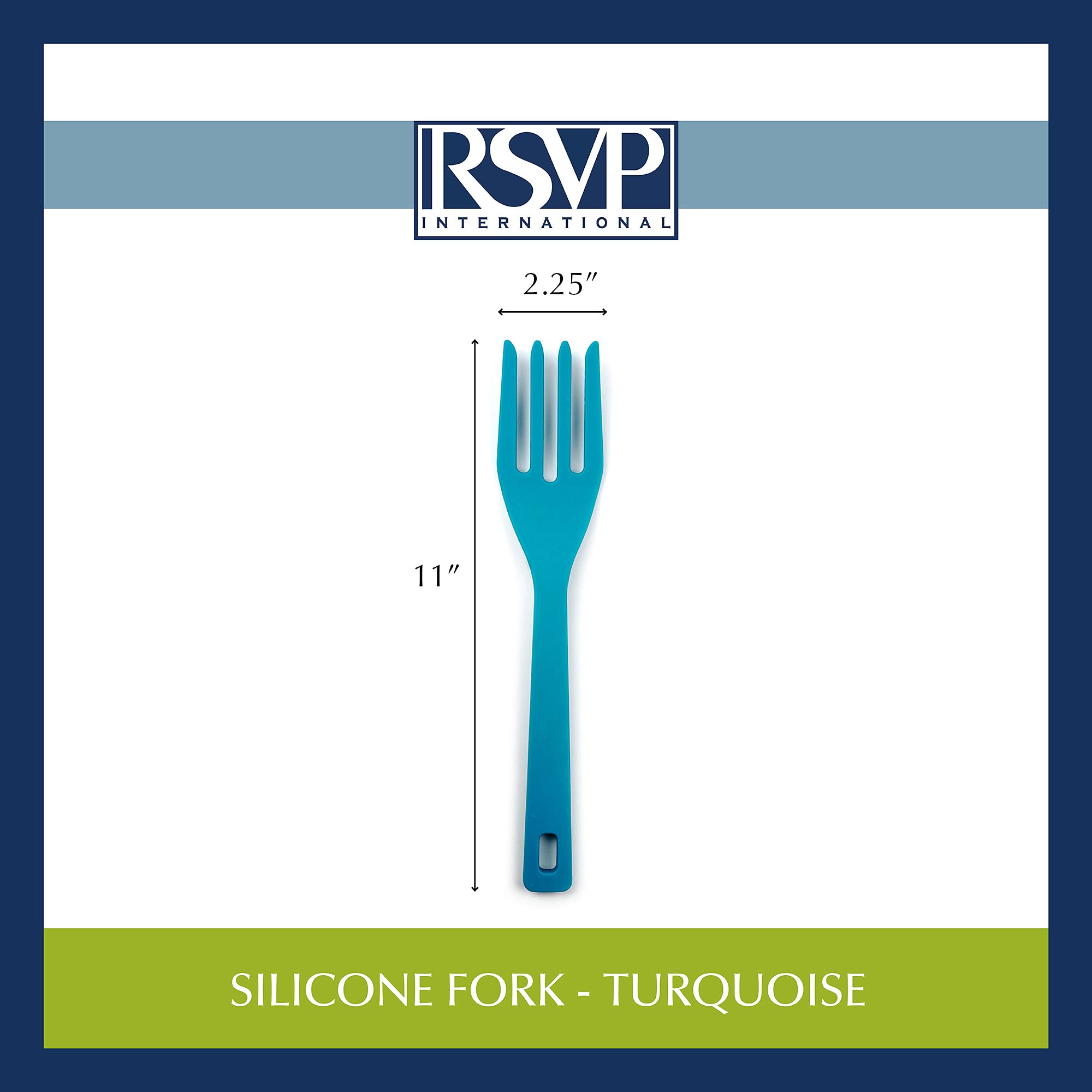 RSVP International Silicone Flexible Fork, Turquoise, 11" | Mixes Ingredients, Mashes Food, Whisks Eggs, & More | Dishwasher Safe & Heat Resistant | Baking, Serving, Mixing Made Easy — Amazon image 7