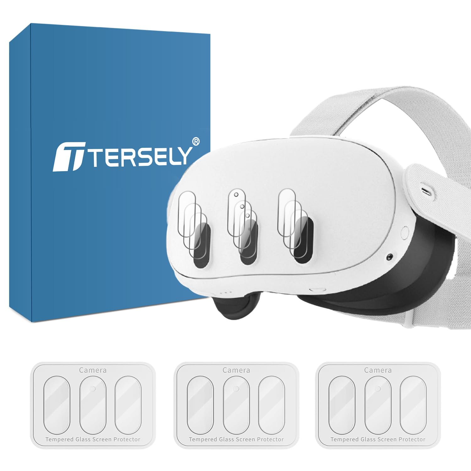 T Tersely [3-pack] Compatible with Meta Quest 3 Camera Lens Protector, 9H Anti-Scratch Tempered Glass High Definition VR Accessories