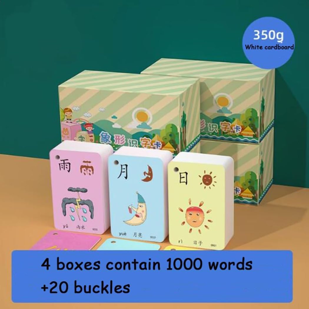 Cartes mémoire multifonctions chinoises for apprendre le chinois mandarin. Jeu de cartes mémoire for apprendre les caractères chinois et les hiéroglyphes for les débutants.(1000 words)