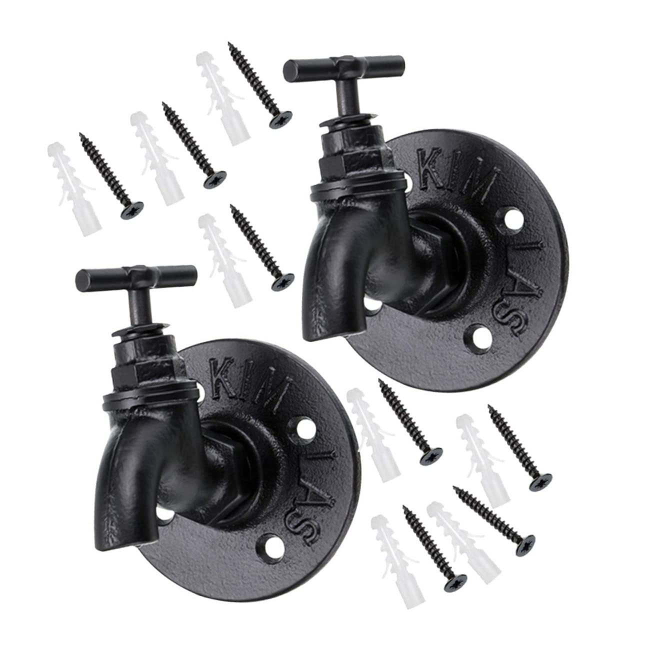 Crochets robustes muraux VASDEV en forme de robinet pour suspendre tuyau d'eau et vêtements lourds