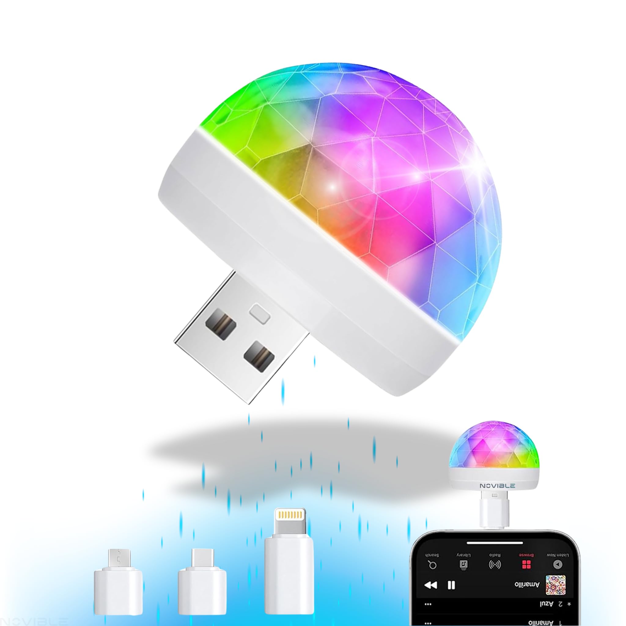 Mini Sfera Discoteca USB - Luce Strobo RGB Per Feste E Auto - Foto 4