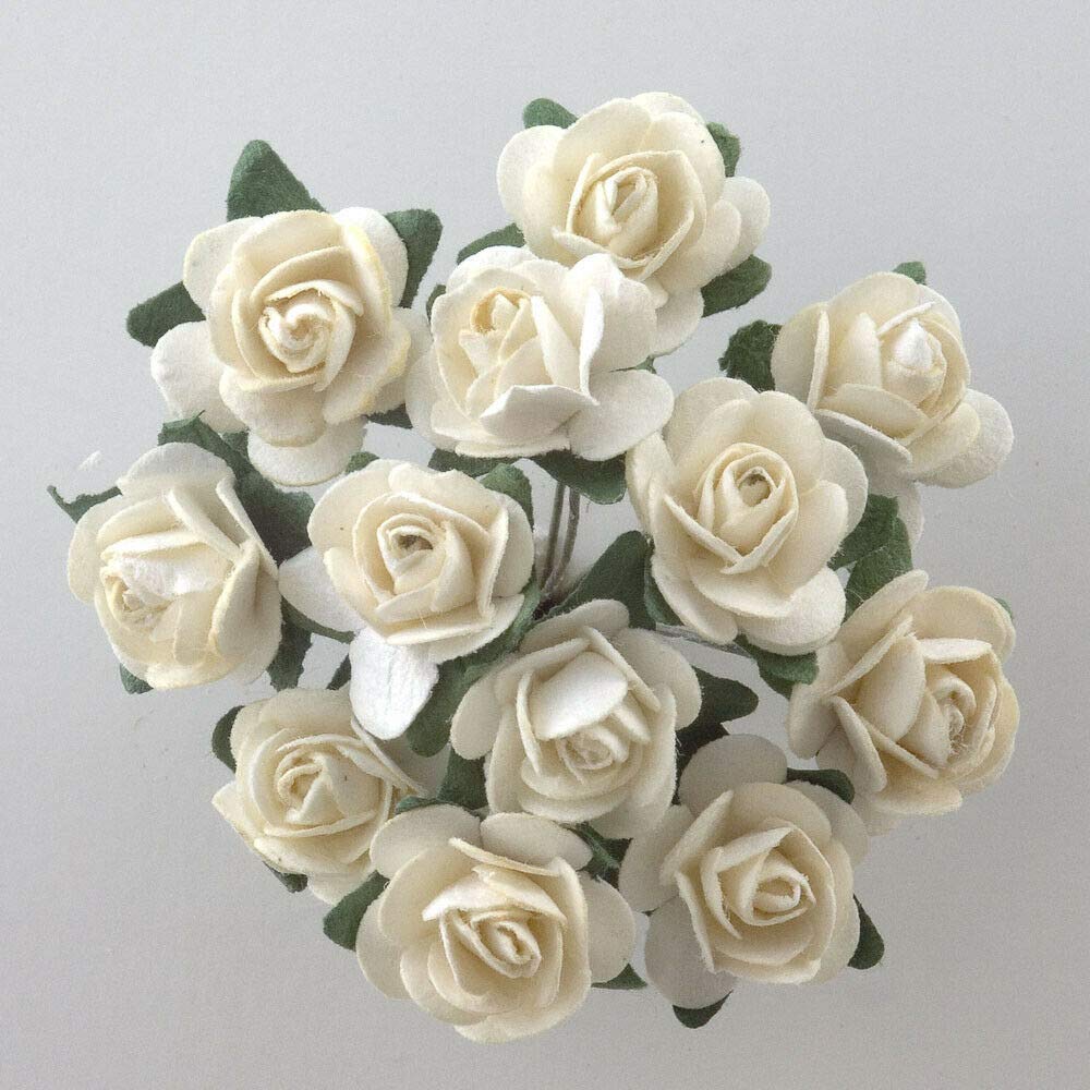 EliteKoopers 15mm Mulberry Paper Flower Rose For Craft Scrap Booking Wedding Bouquet (72Pcs) โ image 1