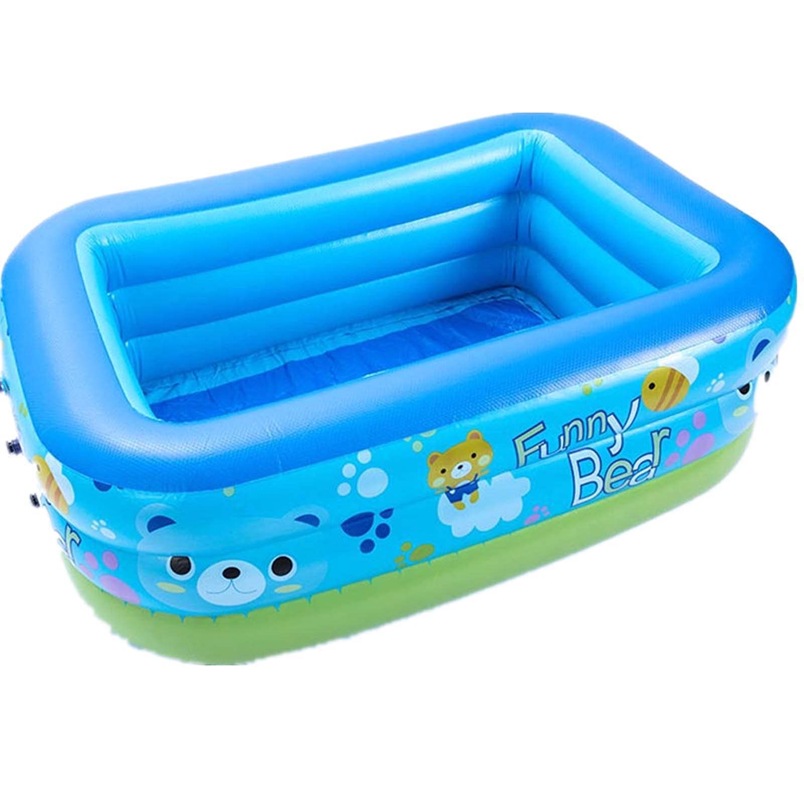 RGRE Piscina Inflable Niños 180x140x60cm, Piscinas Hinchables Rectangular Infantil, Piscinas Inflable Familiar, Piscina Familiar Hinchable para Jardín, Exterior, Fiesta Acuática De Verano