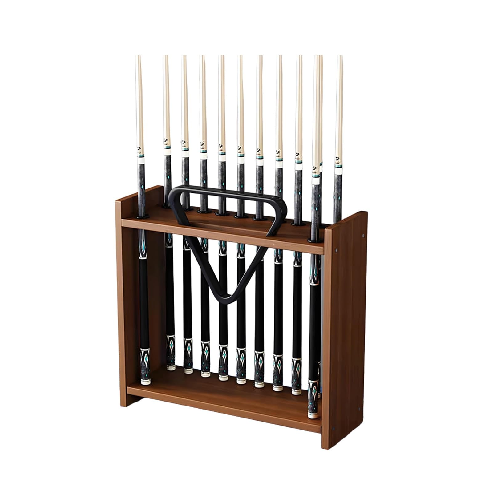 ZFUCMAYL Billiards Pool Stick Holder,Billiard Cue Racks for 12 Cue Sticks,Display Floor Pool Cue Storage Holder,with Triangular Bracket Slot