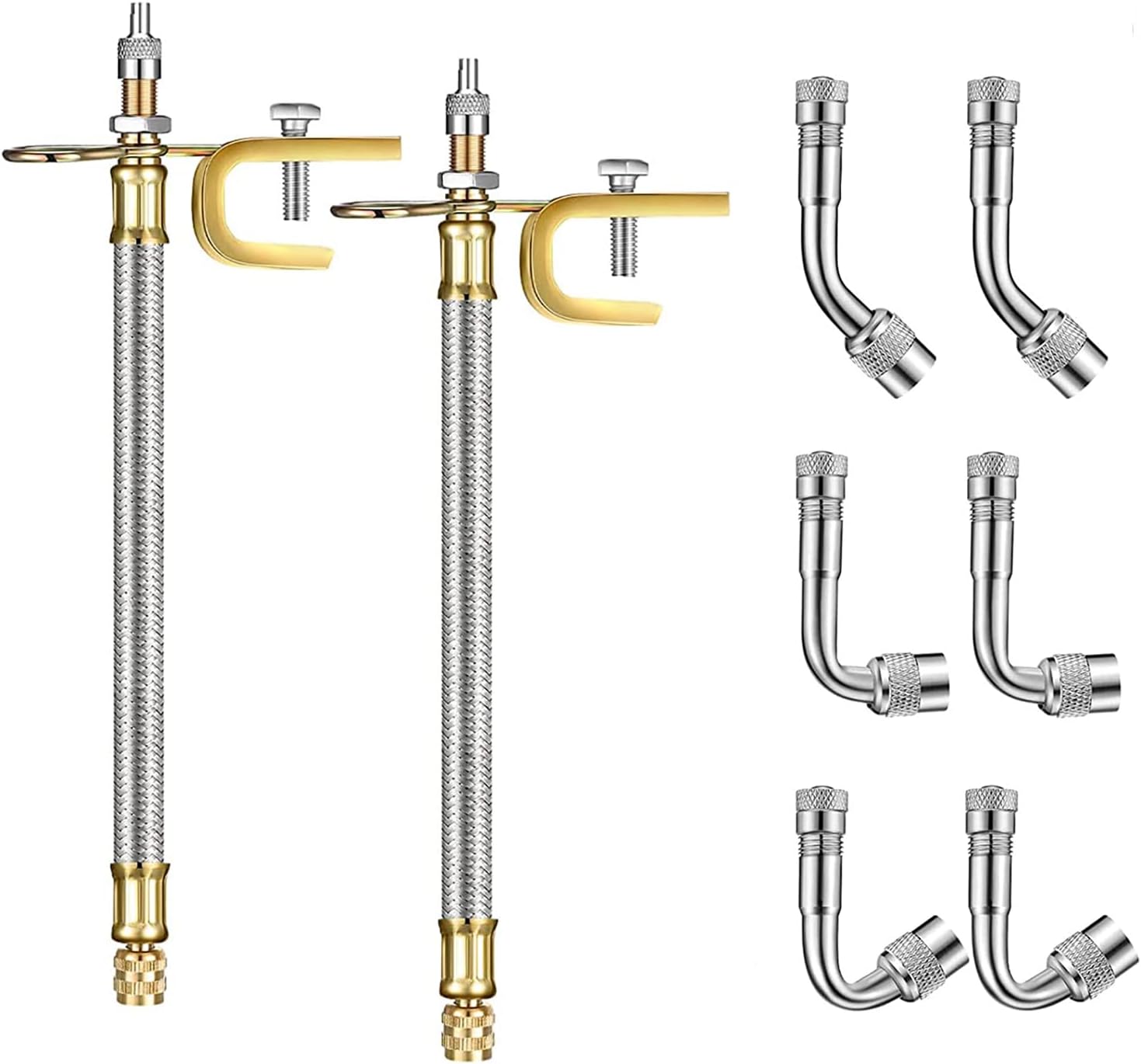 ACCRETION 2 Pieces Valve Stem Extension Stainless Steel Tire Extender