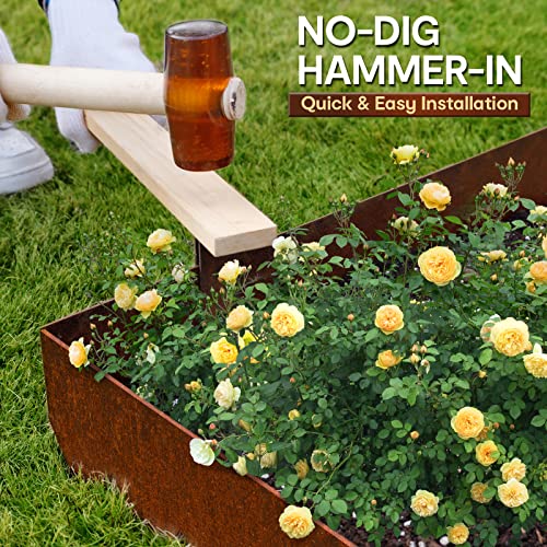 JonesHouseDeco Lawn Edging Border 20cm Height 6 Pack Pre-Rusted Cor-Ten Steel Landscape Edging - Image 4