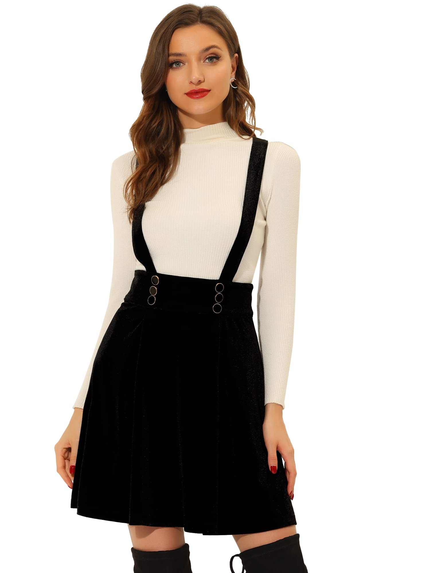Women's Skater Skater Skirt With Suspenders Women's Suspender