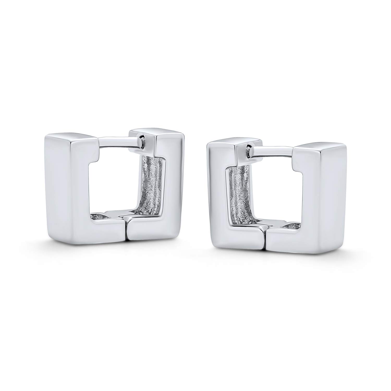 Orecchini Unisex Minimalisti Personalizzati Geometrici A Due Tonalità Con Forma Rotonda E Quadrata Aderenti Al Lobo Per Donne Placcati In Oro 14K E Argento Sterling .925