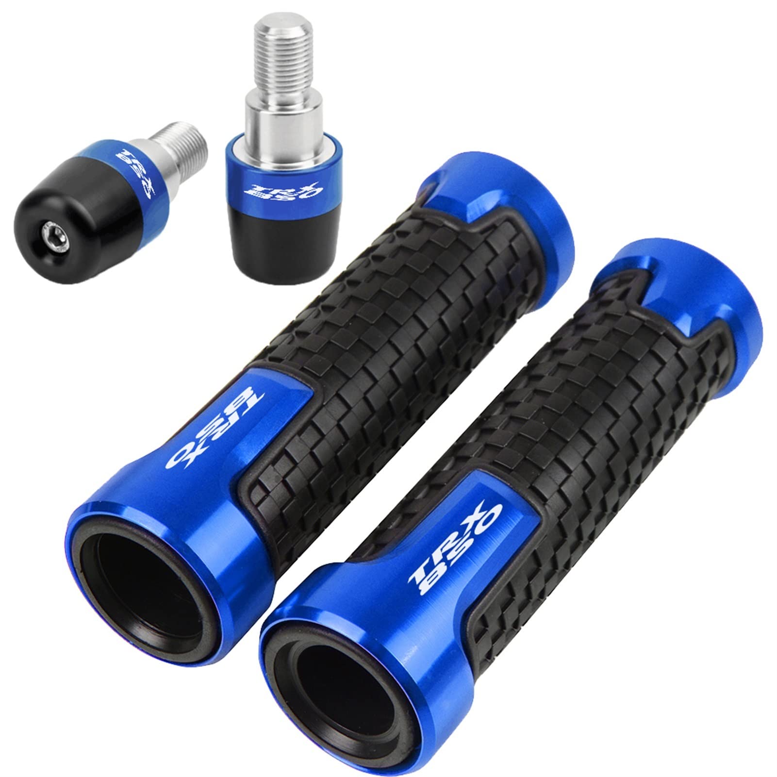 Contrapesos Manillar Moto para TRX850 1995-1999 7/8 "22MM empuñaduras de Manillar Extremos Tapa Barra Extremo tapón(Blue,A+B)