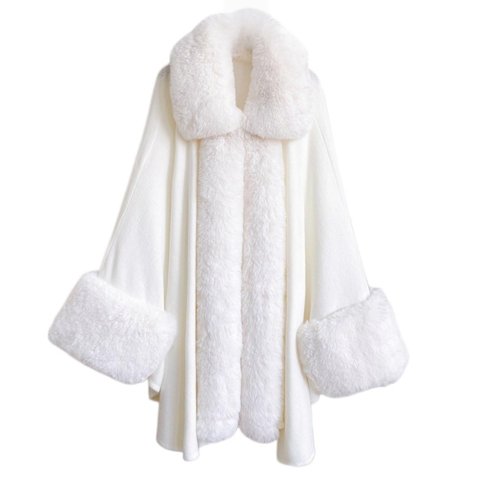 2026 Inverno Donna Faux Fur Scialle Mantello Lavorato A Maglia,Elegante Abito Da Sera Scialle Cappotto,Caldo Prom Party Open Front Mantello Poncho