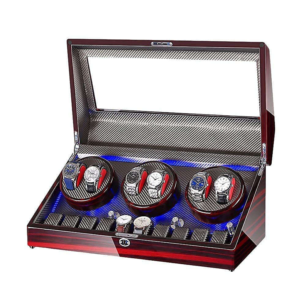 CGCSYZ Automatic Watch Winder Box 6+10 Watch Storage Box Piano Paint Finish Built-In Illumination For Man Women Watches High-End (E A)